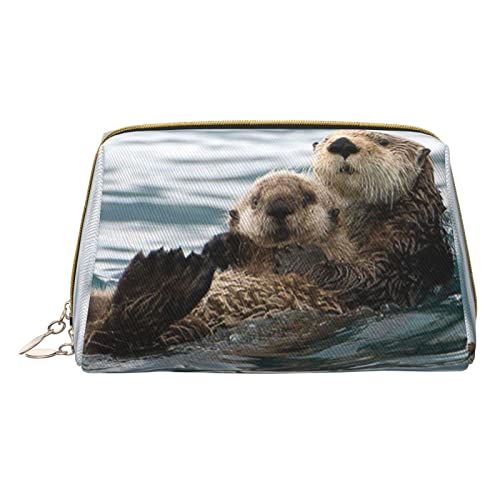 OGNOT Galaxy Kulturbeutel Reiseorganizer für Männer und Frauen, leichte Leder-Make-up-Tasche, kleine Kosmetiktasche, otter, Einheitsgröße von OGNOT