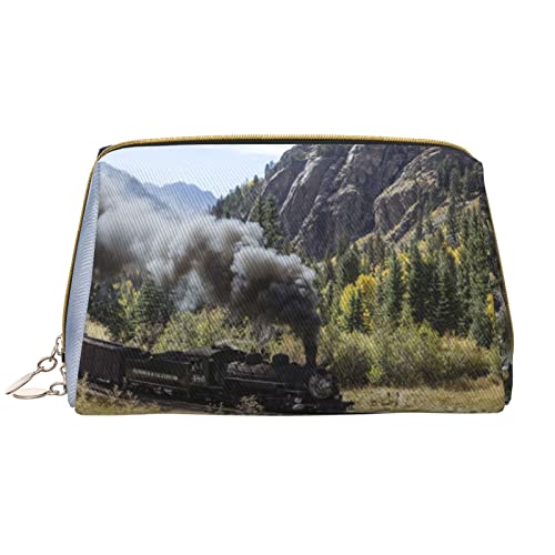 OGNOT Indianer-Kulturbeutel, Reise-Organizer für Männer und Frauen, leichte Leder-Make-up-Tasche, große Kosmetiktasche, Dampflokomotive Zug, Einheitsgröße von OGNOT