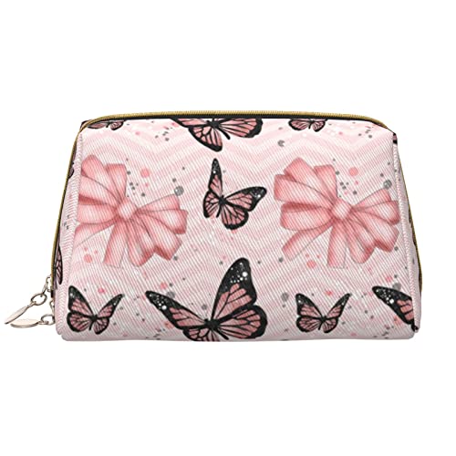 OGNOT Niagara Falls Kulturbeutel, Reise-Organizer für Männer und Frauen, leichte Leder-Make-up-Tasche, große Kosmetiktasche, Schmetterling pink, Einheitsgröße von OGNOT