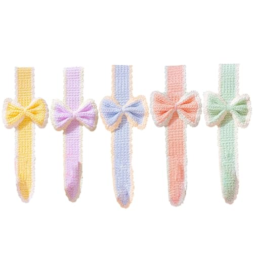 Modischer, niedlicher Strick-Haarreifen, rutschfest, Schleife, elegantes Kinder-Stirnband, 5 Stück Modischer, niedlicher Strick-Haarreifen, rutschfest, Schleife, elegantes Kinder-Stirnband, 5 Stück von OLACD