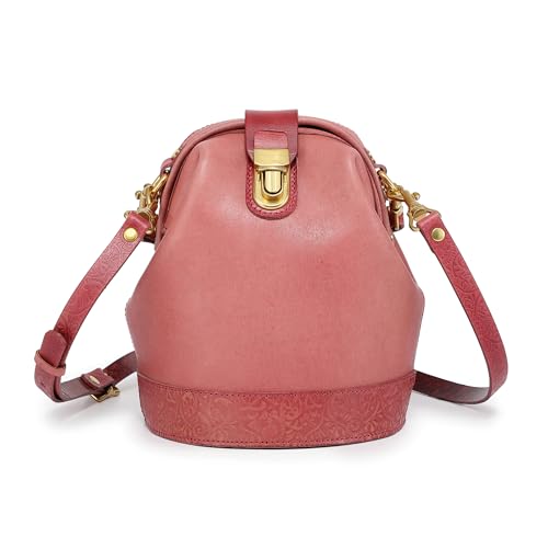 OLD TREND Doctor Bucket Crossbody Handtasche | Luxuriöse und vielseitige Tasche für Damen | Echtes Rindsleder, Orchidee von OLD TREND