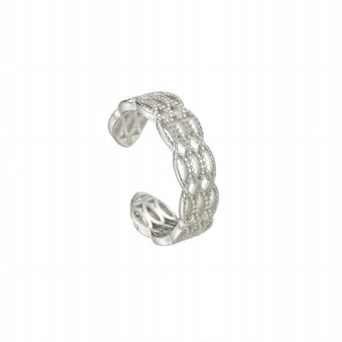 OLLWBYDM S925 Sterling Silber Offene Hohle Ring Personalisierte Ring, Weiß, Einheitsgröße von OLLWBYDM