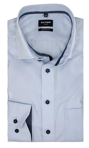 OLYMP Herren Businesshemd Langarm Luxor,Chambray,modern fit,Global Kent,bleu 11,42 von OLYMP