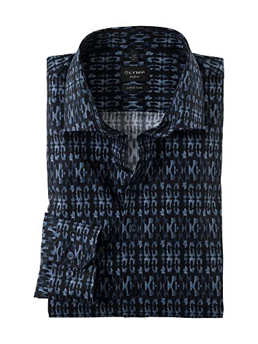 OLYMP Herren Businesshemd Langarm No. Six,Digitaldruck auf Uni,super Slim,Modern Kent,Marine 18,40 OLYMP Herren Businesshemd Langarm No. Six,Digitaldruck auf Uni,super Slim,Modern Kent,Marine 18,40 von OLYMP