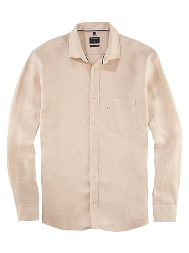OLYMP Herren Freizeithemd Langarm Casual,Einfarbig,Regular fit,Kent-Kragen,beige 21,XL OLYMP Herren Freizeithemd Langarm Casual,Einfarbig,Regular fit,Kent-Kragen,beige 21,XL von OLYMP