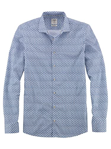 OLYMP Herren Freizeithemd Langarm Level Five Smart Casual,Männer,Digitaldruck auf Uni,Body fit,Kent-Kragen,bleu 11,S von OLYMP