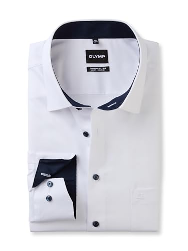OLYMP Herren Oberhemd Langarm Big.Tal,Natté,468 Business Big 01,01 Kent-Kragen,Weiss 00,46 OLYMP Herren Oberhemd Langarm Big.Tal,Natté,468 Business Big 01,01 Kent-Kragen,Weiss 00,46 von OLYMP