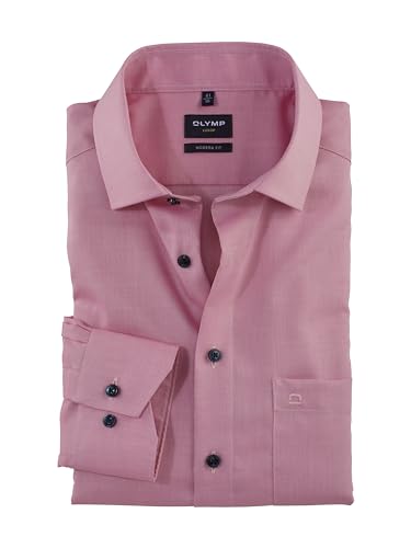 OLYMP Herren Oberhemd Langarm Luxor,Einfarbig,modern fit,Global Kent,Rose 30,39 von OLYMP