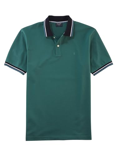 OLYMP Herren Polo-Shirt Kurzarm Casual Wirk,Uni,Regular fit,kristallgrün 42,L von OLYMP