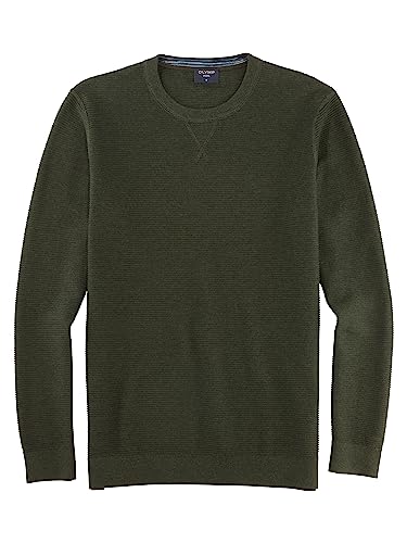 OLYMP Herren Pullover Rundhals Casual Strick,Uni,Regular fit,graugrün 48,4XL von OLYMP