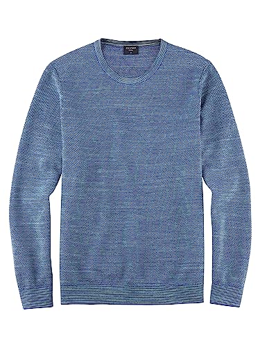 OLYMP Herren Pullover Rundhals Casual Strick,Uni,Regular fit,nürnbergerblau 17,S von OLYMP