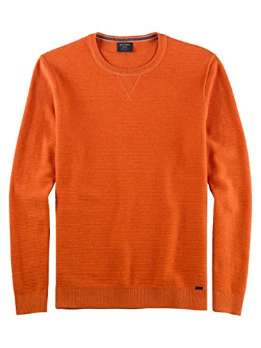 OLYMP Herren Pullover Rundhals Strick,Uni,modern fit,Mandarin 82,M von OLYMP