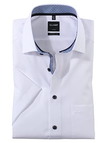 OLYMP Herrenhemd |Modern Fit | Kurzarm 12 cm | Global Kent Kragen mit Besatz Gr. 40 von OLYMP