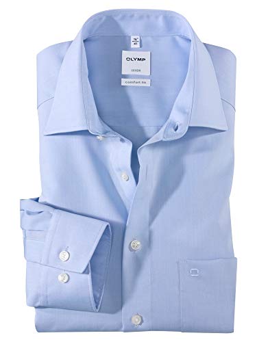 OLYMP Luxor comfort fit Hemd Langarm New Kent Kragen Chambray hellblau, 48, 63 hellblau von OLYMP