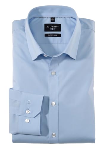 OLYMP No. Six super Slim Hemd Langarm Under-Button-Down hellblau Größe 39 von OLYMP