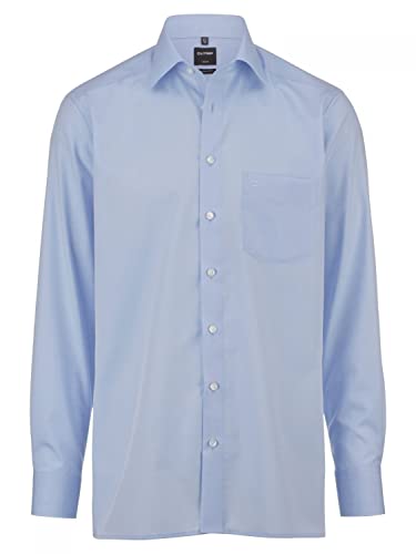 OLYMP Herren Oberhemd Langarm Luxor,Uni,modern fit,New Kent,Bleu 11,39 von OLYMP