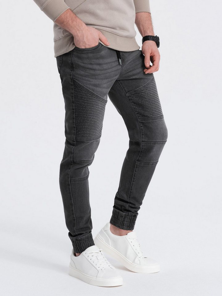 OMBRE Jeggings Herren-Jogginghose aus Denim mit Nähten von OMBRE