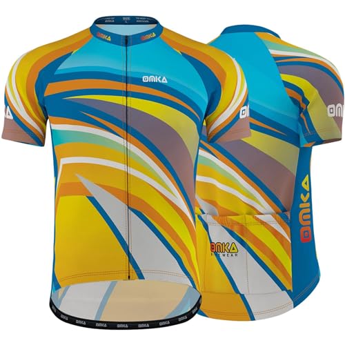 OMKA Herren Radtrikot Fahrrad Radler-Trikot Racing Performance Shirt mit Sublimationsdruck, Größe:L von OMKA