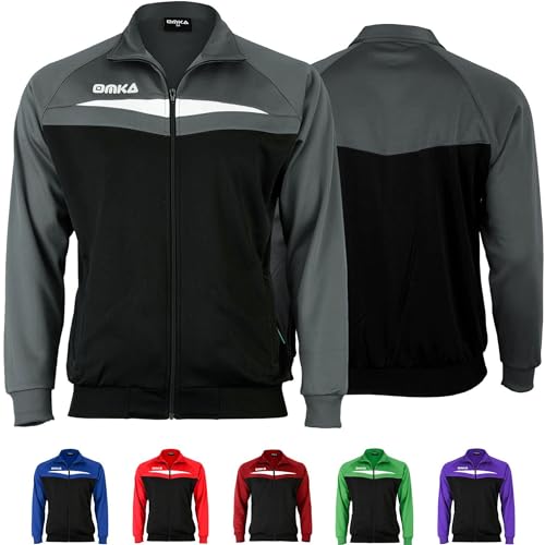 OMKA Optima Herren Trainingsjacke Sportjacke Joggingjacke Freizeitjacke (Grau, 3x_l) von OMKA