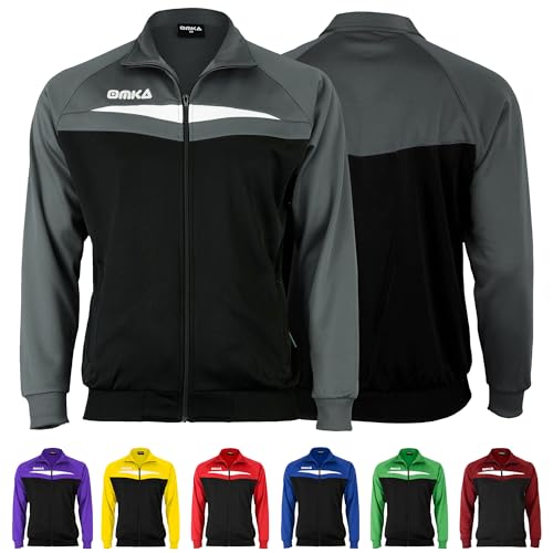 OMKA Optima Herren Trainingsjacke Sportjacke Joggingjacke in der 5x Farben, Hemdgröße:M, Farbe:Grau von OMKA