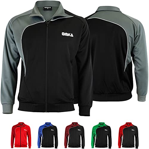 Optima Herren Trainingsjacke Sportjacke Joggingjacke, Größe:L, Farbe:Grau/Schwarz von OMKA