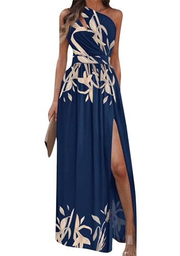 OMZIN Off The Shoulder Side Slit Kleid Für Damen Floral Kleid Kleid Empire Taille Cocktail A-Linie Kleid Blaue Blume XL OMZIN Off The Shoulder Side Slit Kleid Für Damen Floral Kleid Kleid Empire Taille Cocktail A-Linie Kleid Blaue Blume XL von OMZIN