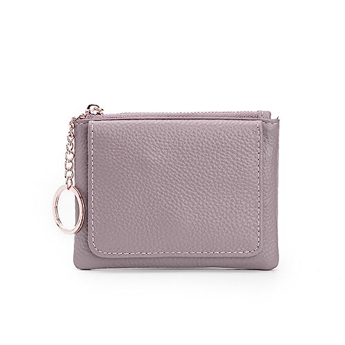 Geldbörse für Damen Kurzes Münzfach aus Leder for Damen, Mini-Geldbörse mit Reißverschluss Kleine Damengeldbörse (Farbe : Lila, Size : 13x2x10cm) von ONDIAN