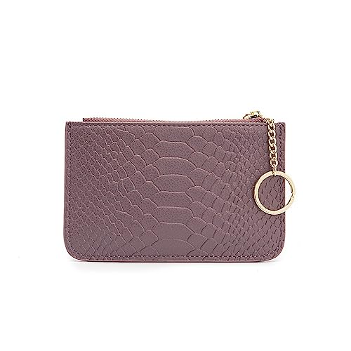 Geldbörse für Damen Mini-Schlüsseltasche mit Reißverschluss for Damen, Kurze Geldbörse aus Leder Kleine Damengeldbörse (Farbe : Lila, Size : 15.5x1.5x10cm) von ONDIAN