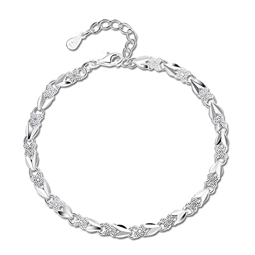 ONDIAN Armbänder für Damen Damen Silber Armband Damen Fuß Silber Armband Student Kleeblatt Schmuck für Geburtstag von ONDIAN