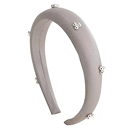 Haarreifen für Damen Perlen-Satin-Schwamm-Haarband, einfaches Druck-Haar-Stirnband Stirnbänder (Farbe : Apricot, Size : 14.5x14.5cm) von ONDIAN