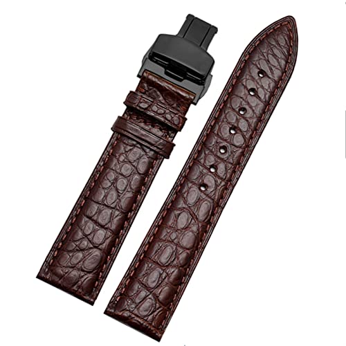 ONECMN Krokodilleder-Armband für jedes Markenarmband, 16, 17, 18, 19 mm, mit Faltschließe, 19 mm, Achat von ONECMN