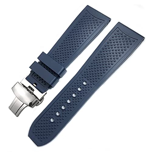 ONECMN Uhrenarmband für Calibre de Cartier Tank Solo Santos de, wasserdichtes Silikon-Uhrenarmband mit Schmetterlingsschnalle, 22 mm, 23 mm, 24 mm, Gummi-Uhrenarmbänder, 22 mm, Achat von ONECMN