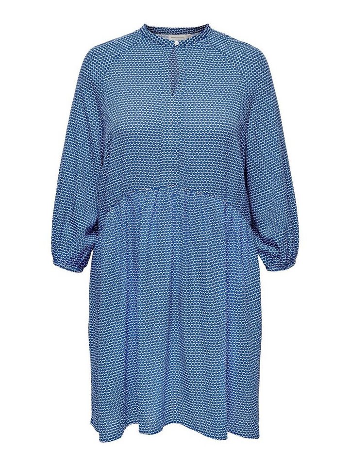 ONLY CARMAKOMA Shirtkleid Gemustertes Langarm Kleid Plus Size Übergrößen Blusen Dress CARELVIRO (knielang) 4575 in Blau von ONLY CARMAKOMA