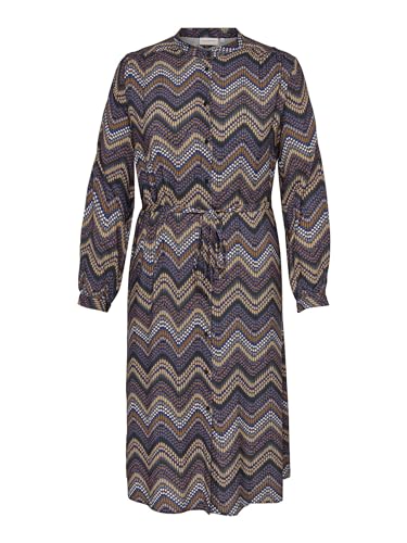 ONLY CARMAKOMA Women's CARBANNI LS Shirt BLK Dress AOP Kleid, Black/AOP:Zig ZAG Blur, 46 von ONLY Carmakoma