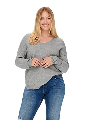 ONLY CARMAKOMA Damen Carmargareta Knt Noos Strickpullover, Medium Grey Melange, 50-52 Große Größen EU von ONLY Carmakoma