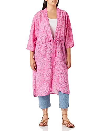 ONLY CARMAKOMA Women's CARSTACEY 3/4 Cardigan AOP Strickjacke, Super Pink/AOP:GRAPFIC Tile, 52 von ONLY Carmakoma