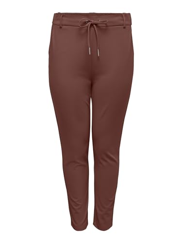 ONLY CARMAKOMA Damen Elegante Stoffhose | Poptrash Paperback Stretch Pants | Übergröße Curvy Plus Size, Farben:Braun, Größe:54 von ONLY Carmakoma