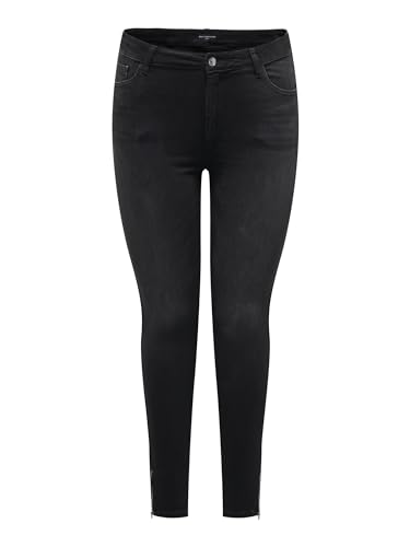 ONLY CARMAKOMA Damen Skinny Jeans Große Größen | Curvy Plus Size | Schwarze Denim Übergröße CARWILLY, Farben:Schwarz, Größe:46W / 32L, Z-Länge:L32 von ONLY Carmakoma