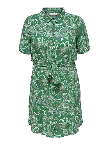 ONLY Carmakoma Damen Blusenkleid Creme/Hellbraun/grasgrün/hellblau 46 von ONLY Carmakoma