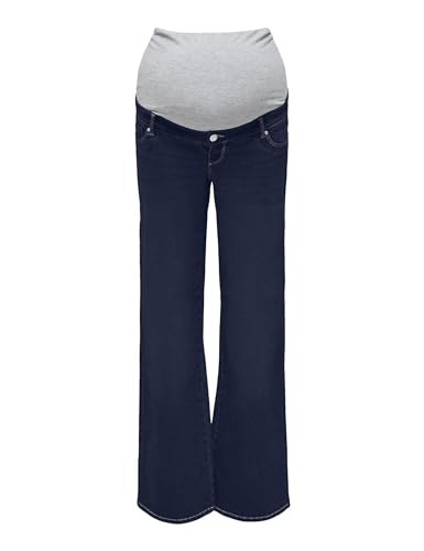 ONLY MATERNITY Damen Olmsnow Hw Wide DNM Jeans PIM, Dark Blue Denim, S / 32L ONLY MATERNITY Damen Olmsnow Hw Wide DNM Jeans PIM, Dark Blue Denim, S / 32L von ONLY MATERNITY