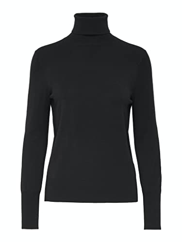 ONLY Basic Strickpullover Einfarbiger Rollkragen Knitted Stretch Sweater Langarm Rundhals Shirt ONLVENICE, Farben:Schwarz-2,Größe Damen:M von ONLY