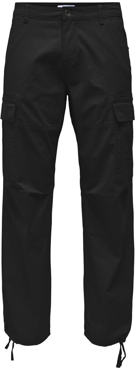 ONLY and SONS ONSRay Life 0020 Ribstop Cargo Cargohose schwarz in W32L34 von ONLY and SONS