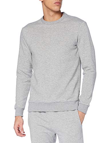 Herren O&S Basic Sweatshirt Regular Fit Pullover Langarm Jumper Sweater Shirt ohne Kapuze ONSCERES, Farben:Grau-2, Größe:L von ONLY & SONS