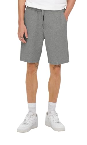 ONLY & SONS Herren Sweatshorts Bermuda ONSCeres Kurze Sweathose 22019490 Light Grey Melange XL von ONLY & SONS