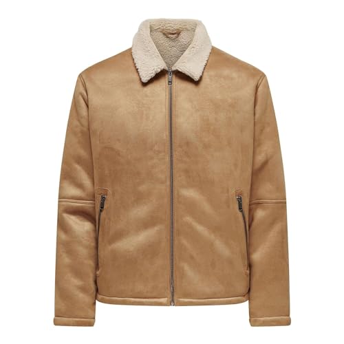 ONLY & SONS Herren ONSROYCE Shearling Jacket OTW Kurzjacke, Toasted Coconut, M ONLY & SONS Herren ONSROYCE Shearling Jacket OTW Kurzjacke, Toasted Coconut, M von ONLY & SONS