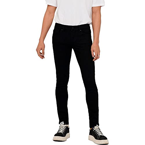 ONLY & SONS Herren ONSWARP Life Skinny PK 9383 NOOS Hose, Black Denim, 33W / 34L von ONLY & SONS