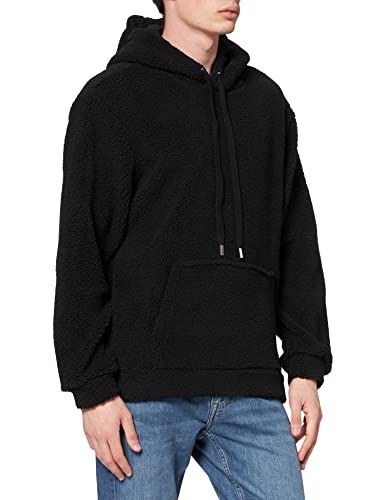 ONLY & SONS Herren Onsremy Reg Teddy Hoodie Sweat Kapuzenpullover, Schwarz, S EU von ONLY & SONS