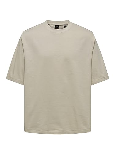 ONLY & SONS Herren Rundhals T-Shirt ONSMILLENIUM - Relaxed Fit S M L XL XXL, Größe:S, Farbe:Silver Lining 22027787 von ONLY & SONS