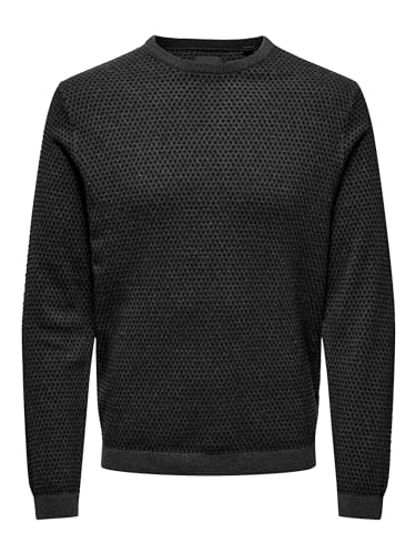 ONLY & SONS Herren Lässiger Pullover Feinstrick Design Longsleeve Sweater Gepunktet ONSTAPA von ONLY & SONS