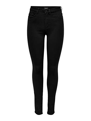 ONLY Damen High-Waist Jeans-Hose OnlRoyal Denim Skinny-Fit Stretch, Farbe:Schwarz, Jeans/Hosen Neu:S / 30L von ONLY